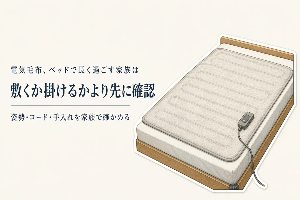 寒くなる前に電気敷毛布か電気掛け毛布か？ベッドで過ごす時間が長い家族の選び方