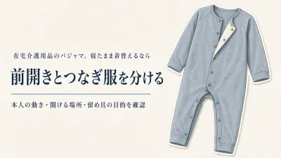介護用前開きパジャマとつなぎ服の違い｜寝たままの着替え・おむつ交換で選ぶ