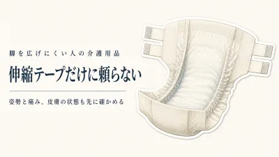 脚を広げにくい人のテープ式おむつ交換｜伸縮テープと陰部洗浄ボトルの選び方